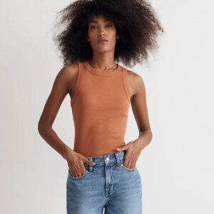 Madewell:  Ribbed Cutaway Tank, XL, Canyon